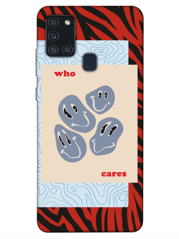 Samsung A21S Zebra Who Cares Telefon Kılıfı