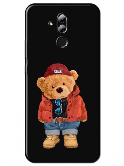 Huawei Mate 20 Lite Teddy Bear Siyah Telefon Kılıfı