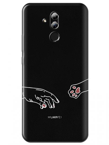 Huawei Mate 20 Lite Hand And Paw Şeffaf Telefon Kılıfı