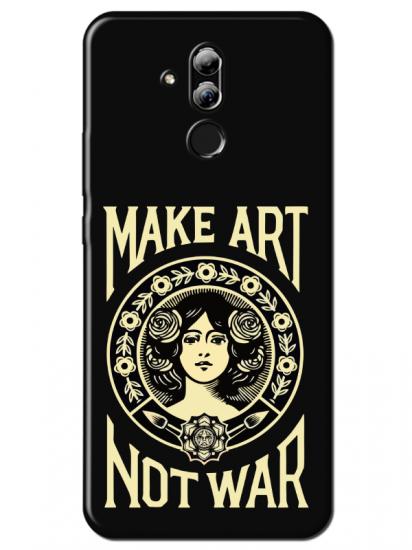 Huawei Mate 20 Lite Make Art Not War Siyah Telefon Kılıfı
