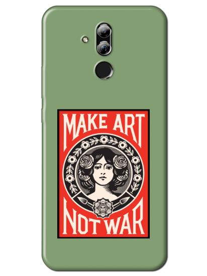 Huawei Mate 20 Lite Make Art Not War Yeşil Telefon Kılıfı