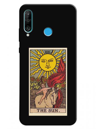 Huawei P30 Lite The Sun Siyah Telefon Kılıfı