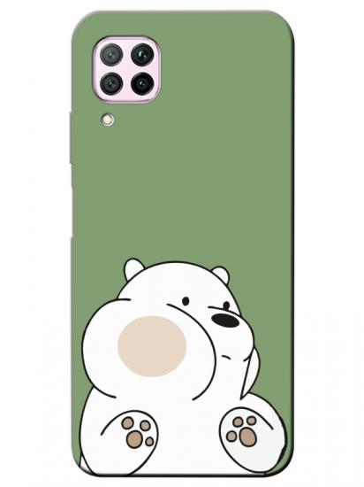 Huawei P40 Lite Panda Yeşil Telefon Kılıfı