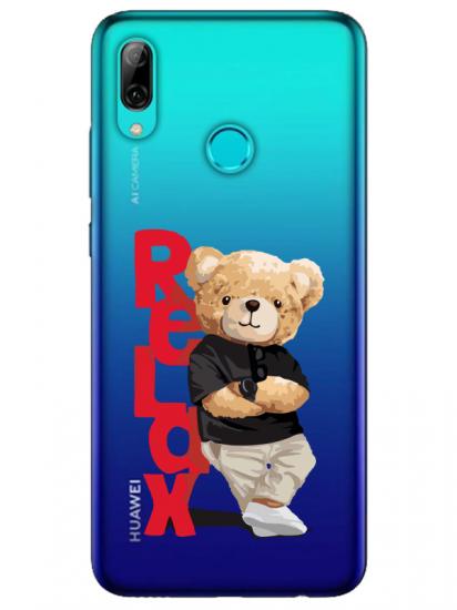 Huawei P Smart 2019 Teddy Bear Relax Şeffaf Telefon Kılıfı