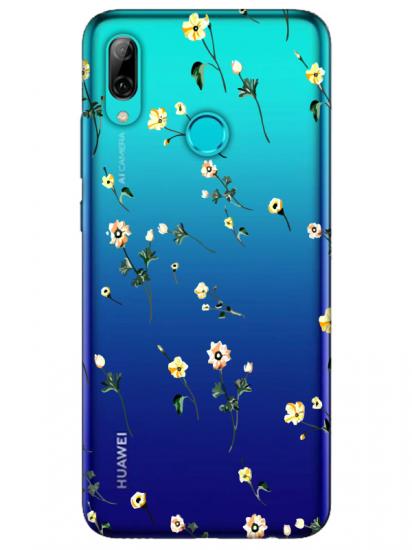 Huawei P Smart 2019 Çiçekli Şeffaf Telefon Kılıfı