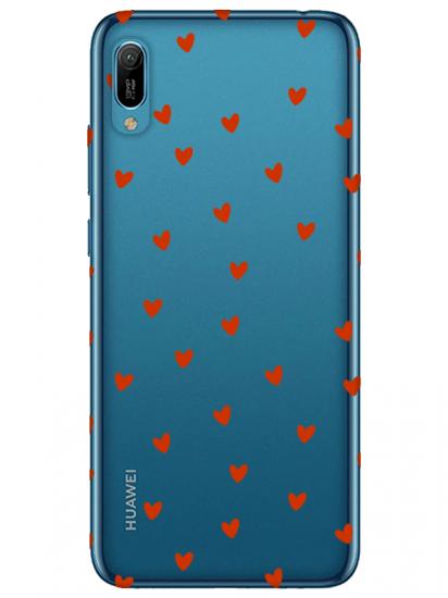 Huawei Y6 2019 Minik Kalpler Şeffaf Telefon Kılıfı