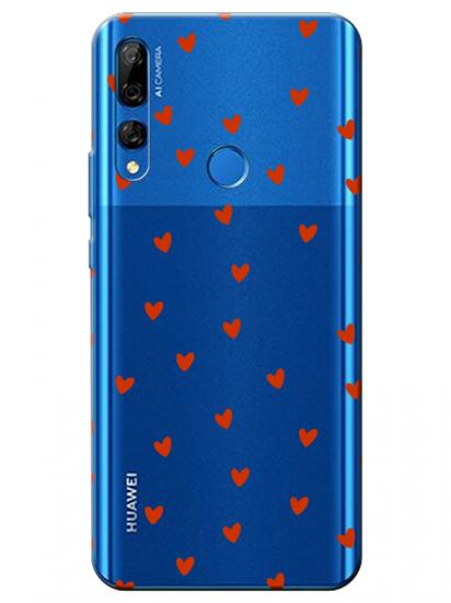 Huawei Y9 Prime 2019 Minik Kalpler Şeffaf Telefon Kılıfı