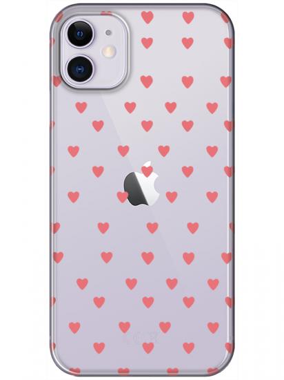 iPhone 11 Minik Kalpler Şeffaf Telefon Kılıfı