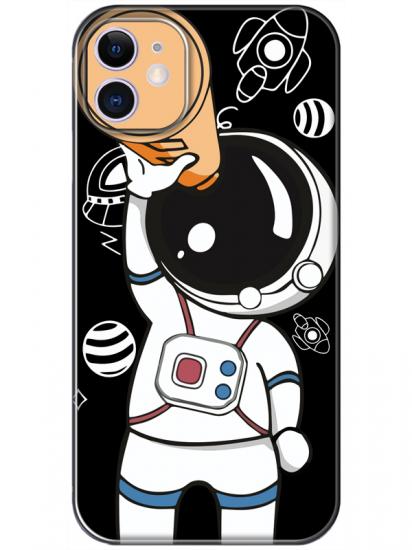 iPhone 11 Astronot Siyah Telefon Kılıfı