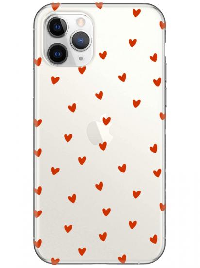 iPhone 11 Pro Minik Kalpler Şeffaf Telefon Kılıfı