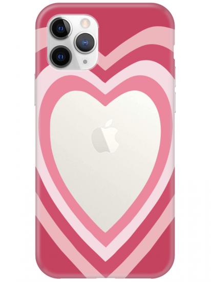 iPhone 11 Pro Max Estetik Kalp Şeffaf Telefon Kılıfı