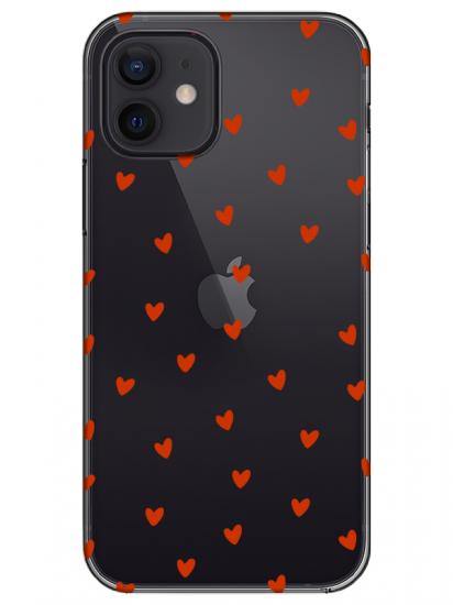 iPhone 12 Minik Kalpler Şeffaf Telefon Kılıfı