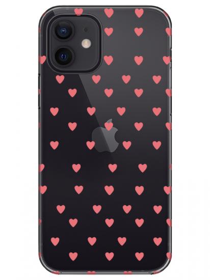 iPhone 12 Mini Minik Kalpler Şeffaf Telefon Kılıfı