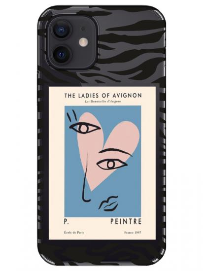 iPhone 12 Mini Zebra Picasso Şeffaf Telefon Kılıfı