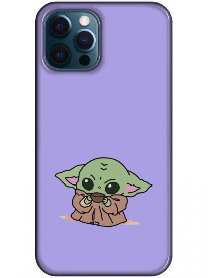 iPhone 12 Pro Baby Yoda Lila Telefon Kılıfı