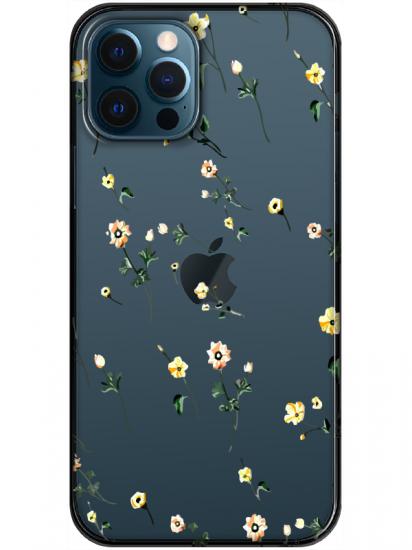 iPhone 12 Pro Çiçekli Şeffaf Telefon Kılıfı