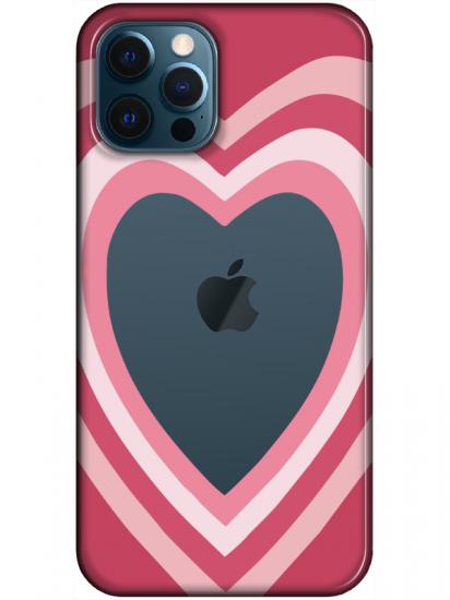 iPhone 12 Pro Estetik Kalp Şeffaf Telefon Kılıfı