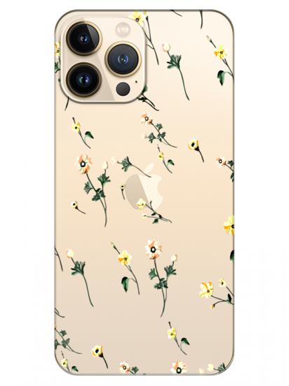 iPhone 13 Pro Çiçekli Şeffaf Telefon Kılıfı