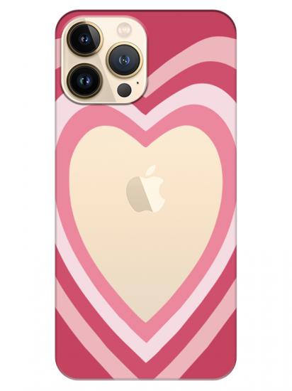 iPhone 13 Pro Max Estetik Kalp Şeffaf Telefon Kılıfı