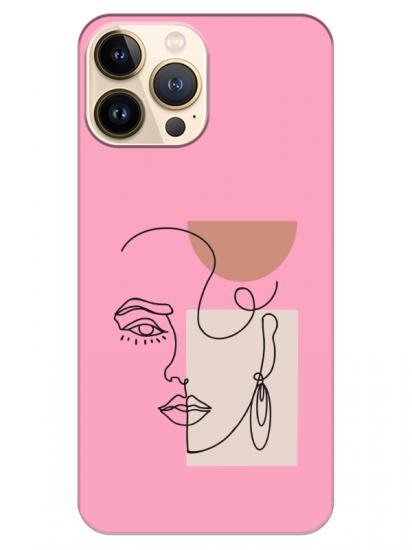 iPhone 13 Pro Max Women Art Pembe Telefon Kılıfı
