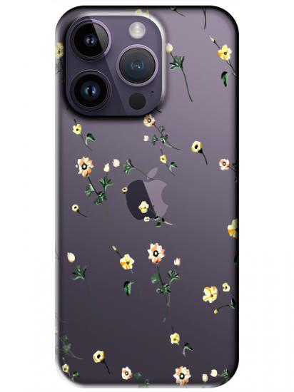 iPhone 14 Pro Çiçekli Şeffaf Telefon Kılıfı