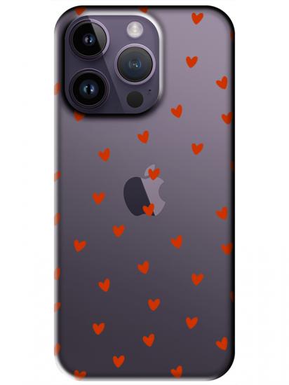 iPhone 14 Pro Minik Kalpler Şeffaf Telefon Kılıfı