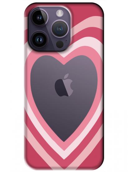 iPhone 14 Pro Estetik Kalp Şeffaf Telefon Kılıfı