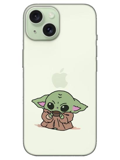 iPhone 15 Baby Yoda Şeffaf Telefon Kılıfı