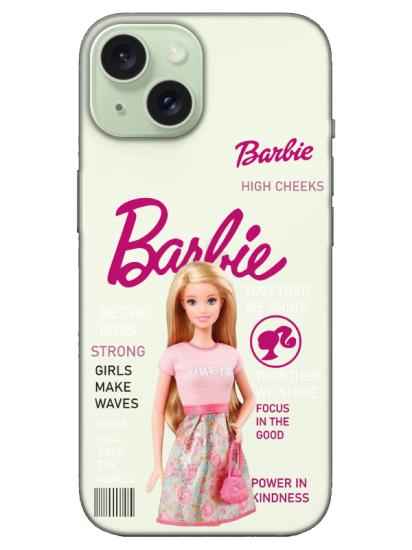 iPhone 15 Plus Barbie Şeffaf Telefon Kılıfı