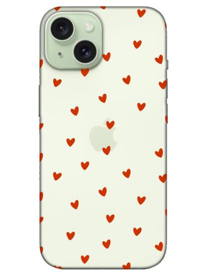 iPhone 15 Minik Kalpler Şeffaf Telefon Kılıfı