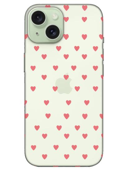 iPhone 15 Minik Kalpler Şeffaf Telefon Kılıfı