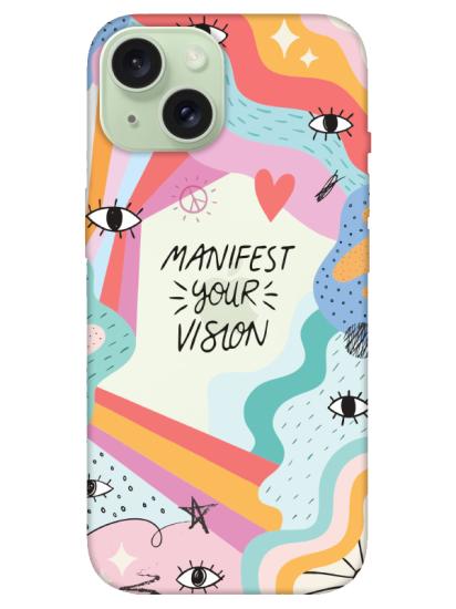 iPhone 15 Plus Manifest Your Vision Şeffaf Telefon Kılıfı