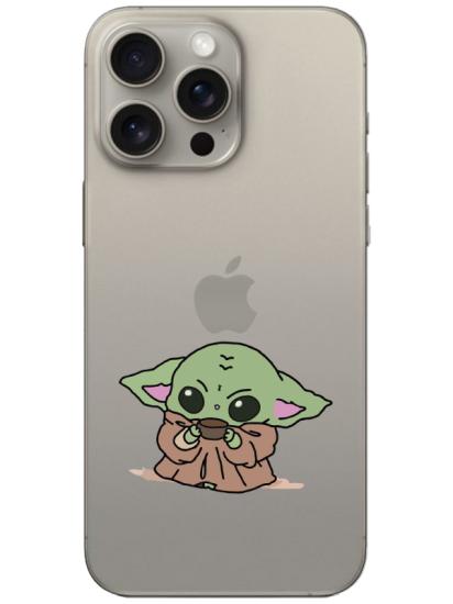iPhone 15 Pro Max Baby Yoda Şeffaf Telefon Kılıfı