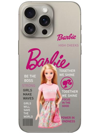 iPhone 15 Pro Max Barbie Şeffaf Telefon Kılıfı
