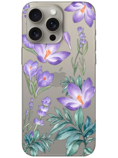iPhone 15 Pro Max Kış Çiçeği Şeffaf Telefon Kılıfı