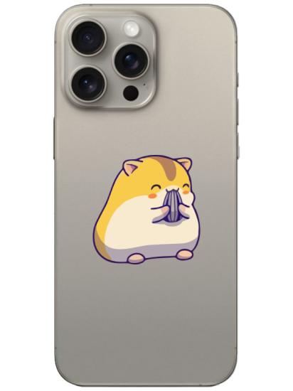 iPhone 15 Pro Max Sevimli Hamster Şeffaf Telefon Kılıfı