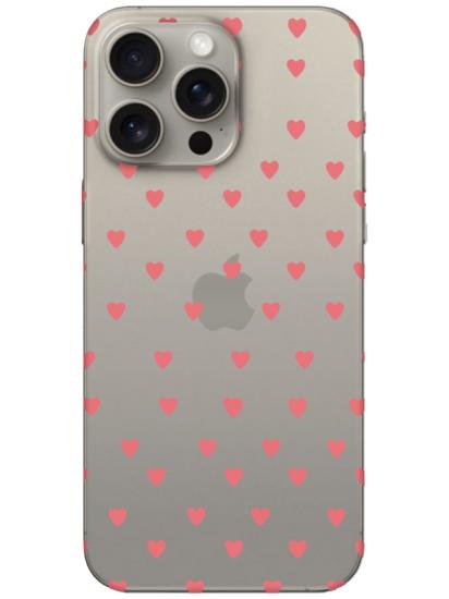 iPhone 15 Pro Max Minik Kalpler Şeffaf Telefon Kılıfı