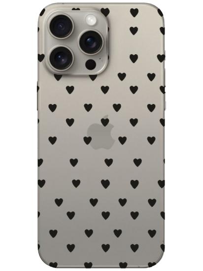 iPhone 15 Pro Max Minik Kalpler Şeffaf Telefon Kılıfı