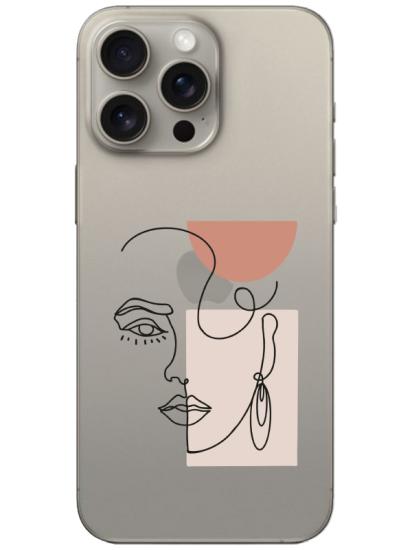 iPhone 15 Pro Max Women Art Şeffaf Telefon Kılıfı