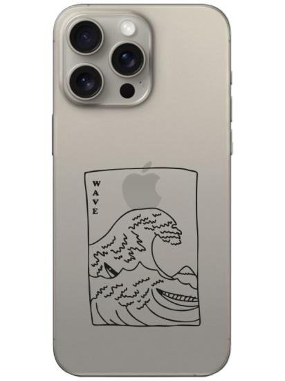iPhone 15 Pro Max Kanagawa Wave Şeffaf Telefon Kılıfı