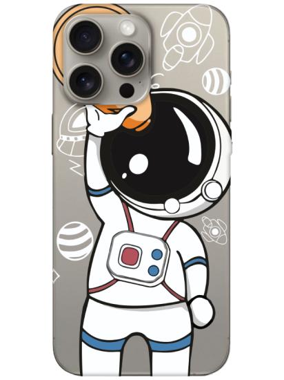 iPhone 15 Pro Max Astronot Şeffaf Telefon Kılıfı