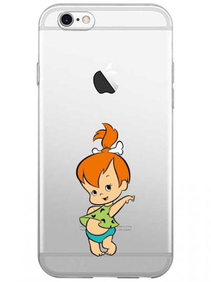 iPhone 6 Plus Taş Devri Kız Bebek Şeffaf Telefon Kılıfı