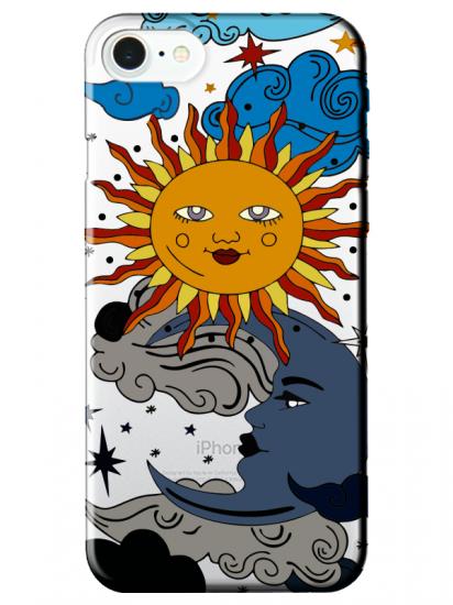 iPhone 7 Güneş ve Ay Şeffaf Telefon Kılıfı