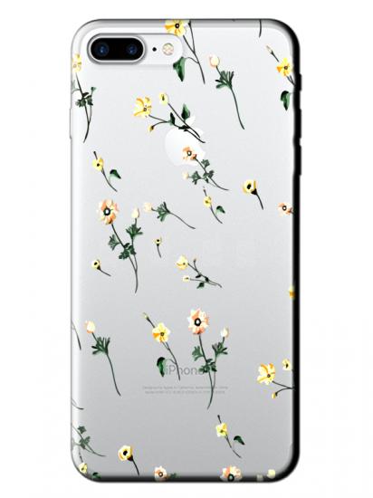 iPhone 7 Plus Çiçekli Şeffaf Telefon Kılıfı