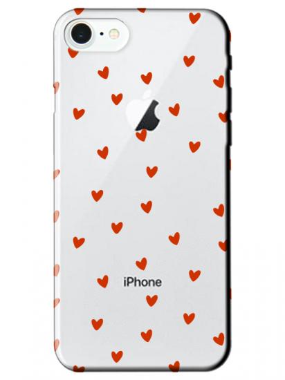iPhone 8 Minik Kalpler Şeffaf Telefon Kılıfı