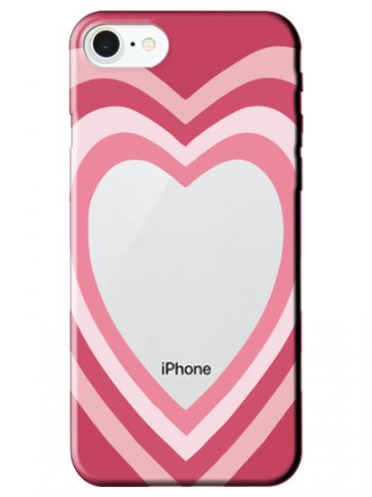 iPhone 8 Estetik Kalp Şeffaf Telefon Kılıfı