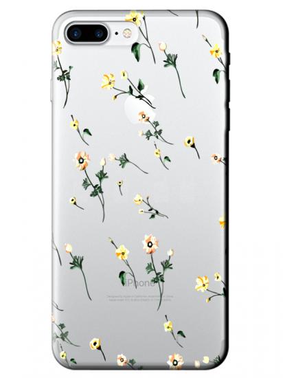 iPhone 8 Plus Çiçekli Şeffaf Telefon Kılıfı