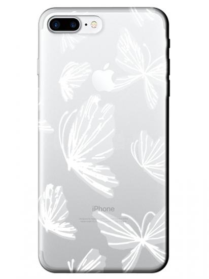 iPhone 8 Plus Kelebek Şeffaf Telefon Kılıfı