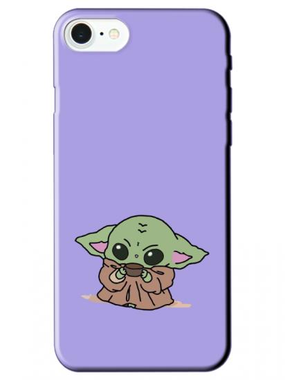 iPhone SE 2022 Baby Yoda Lila Telefon Kılıfı