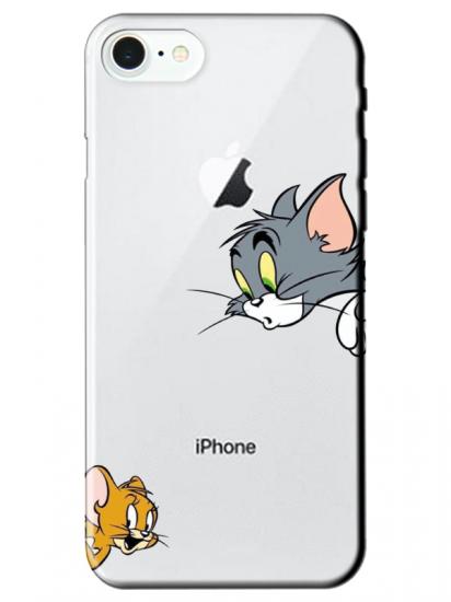 iPhone SE 2022 Tom And Jerry Şeffaf Telefon Kılıfı